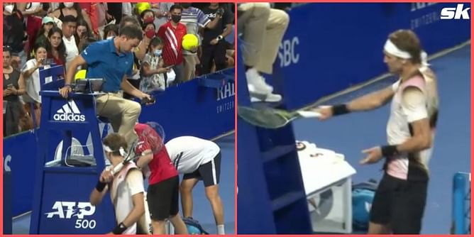 Watch: Alexander Zverev hurls obscenities at chair umpire during Mexican Open doubles match, gets suspended for unsportsmanlike conduct