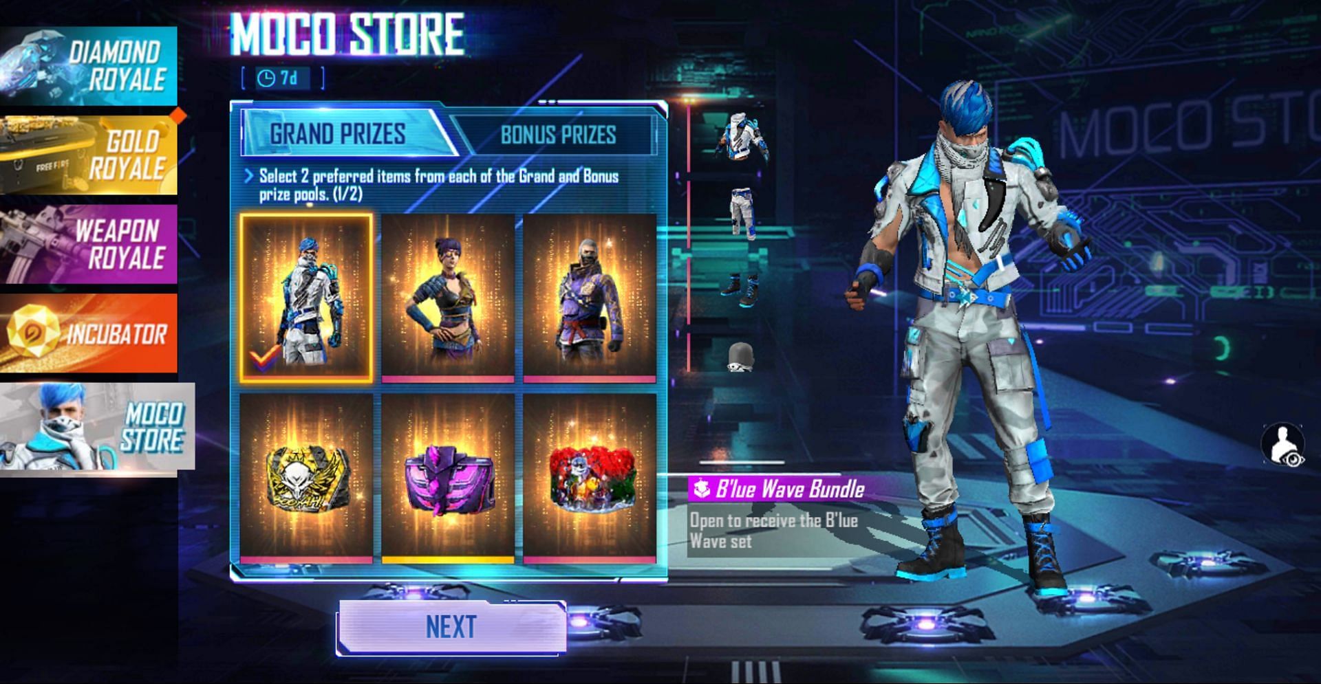 The grand prizes (Image via Garena)