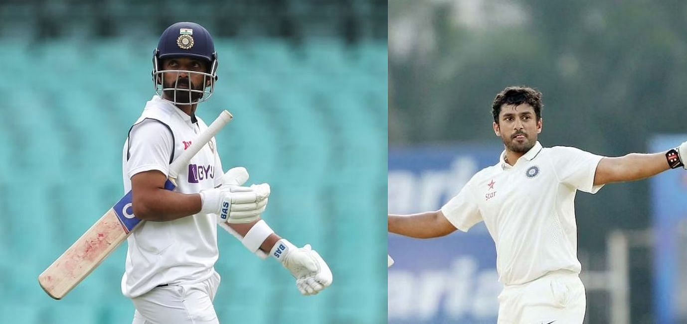 Ajinkya Rahane (left) and Karun Nair had contrasting fortunes on Day 1 of Round 2 in Ranji Trophy 2022