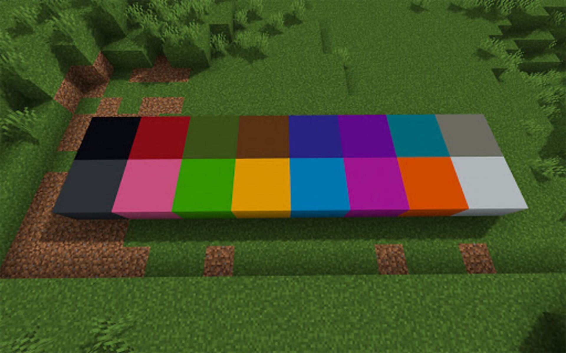 Various color variations of concrete (Image via Mojang)