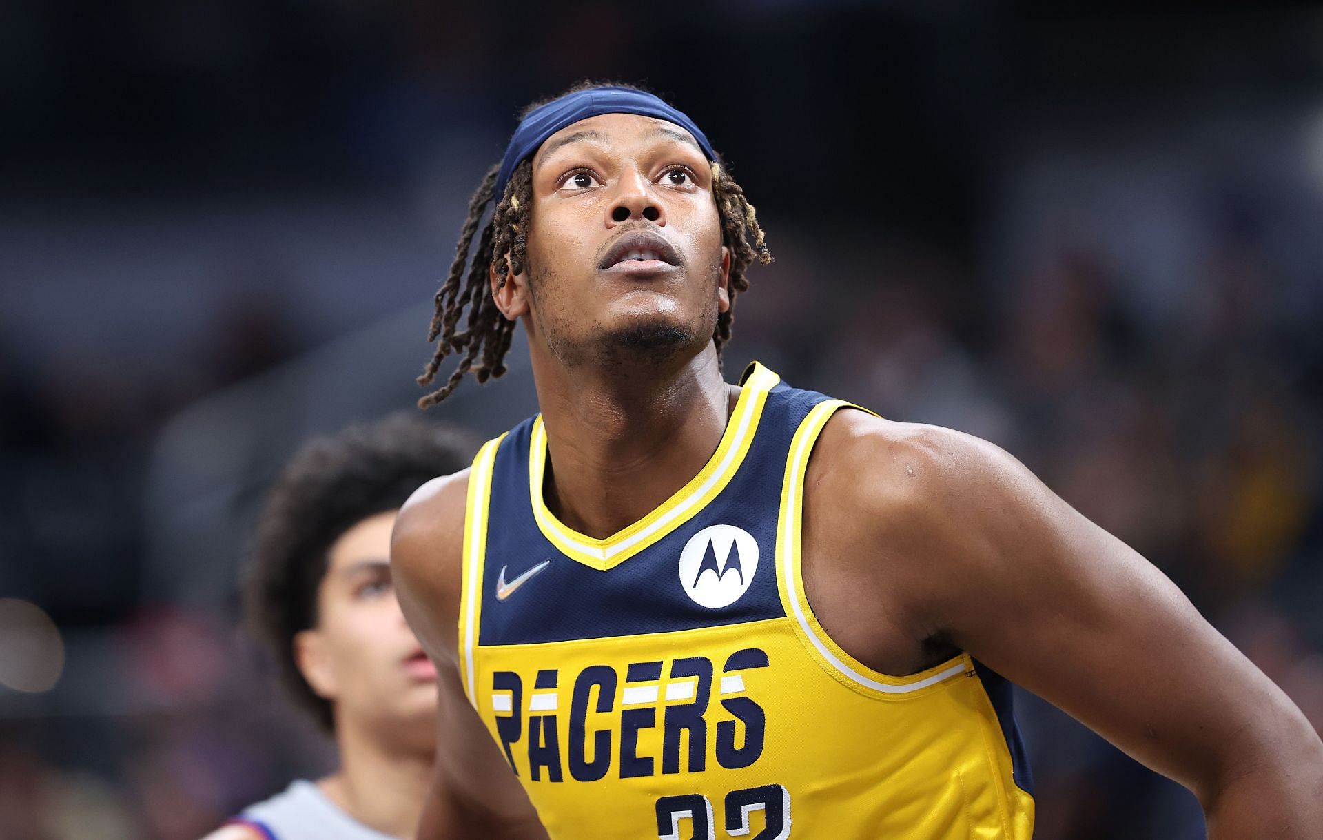Indiana Pacers talisman Myles Turner in action.