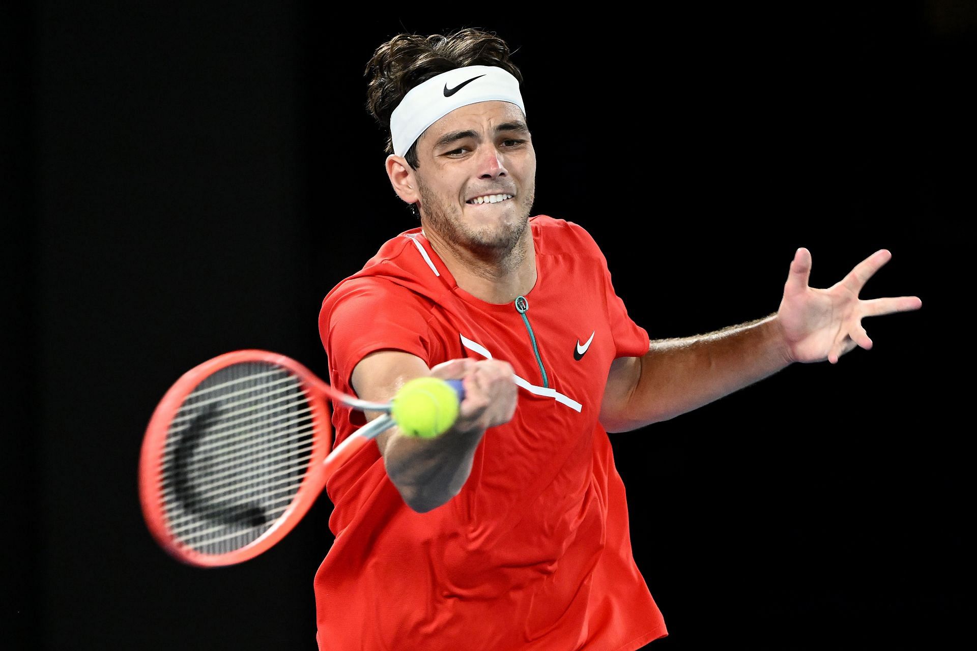 Taylor Fritz in action at 2022 Australian Open.