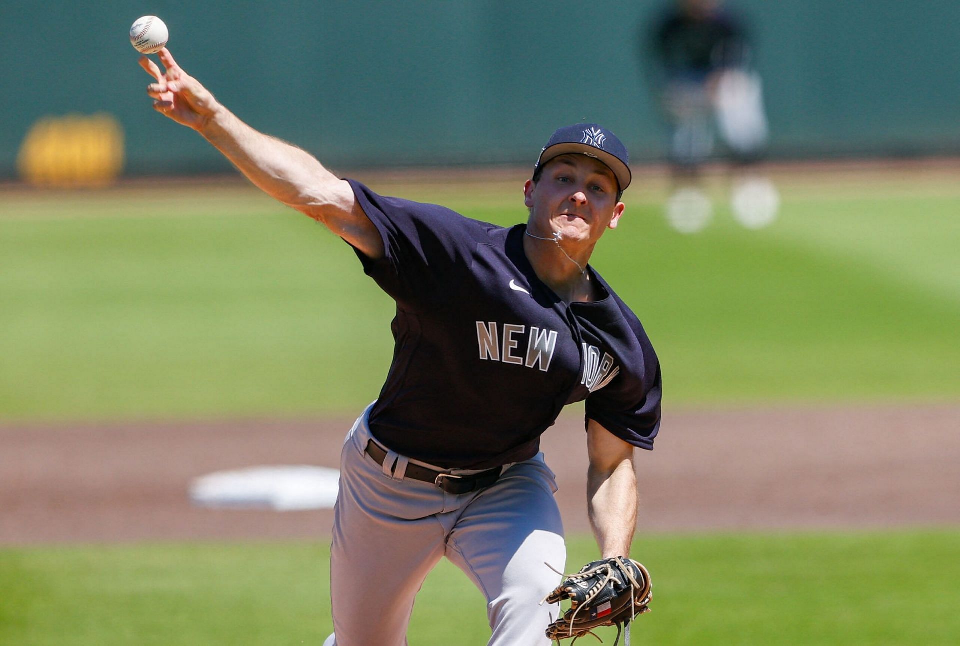 Hayden Wesneski pitches during the New York Yankees Spring Training Game vs. Pittsburgh Pirates