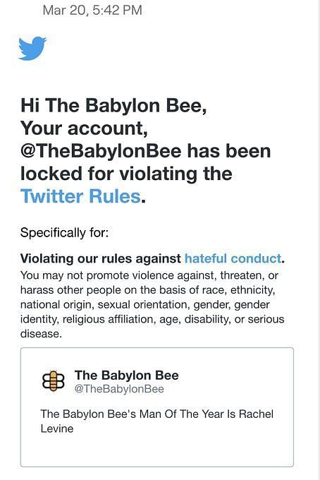 babylon bee banned by twitter