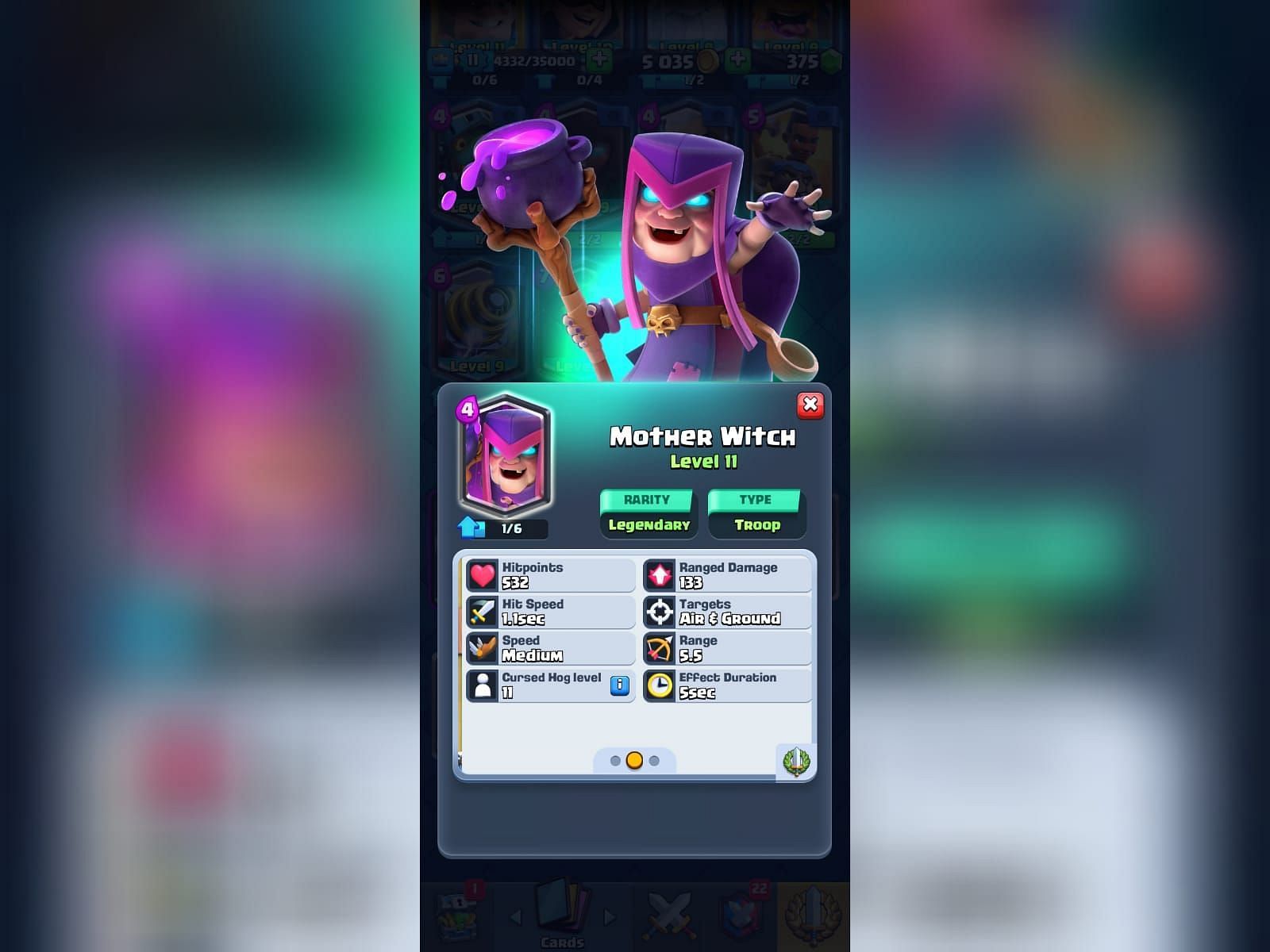 Mother Witch in Clash Royale (Image via Sportskeeda)