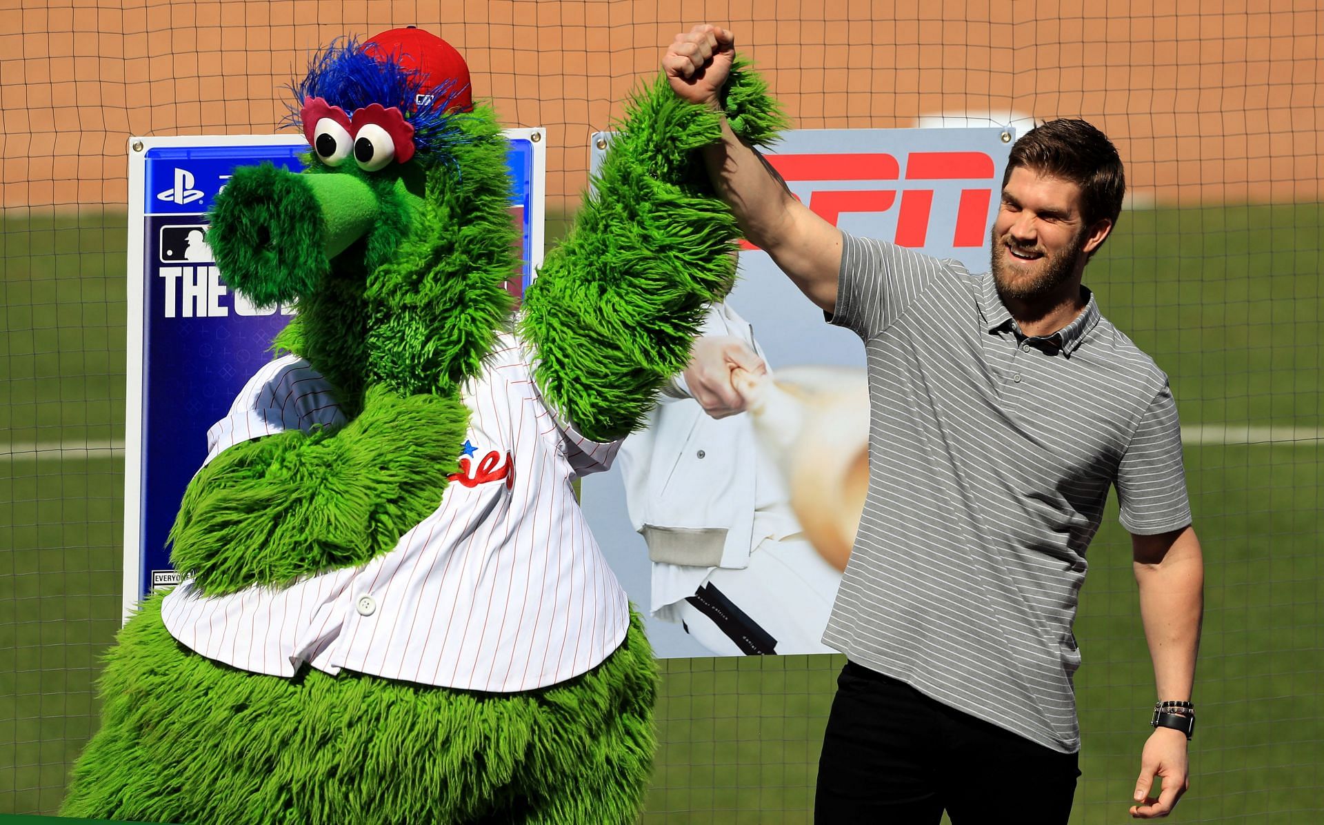 Bryce Harper and the Phillies mascot