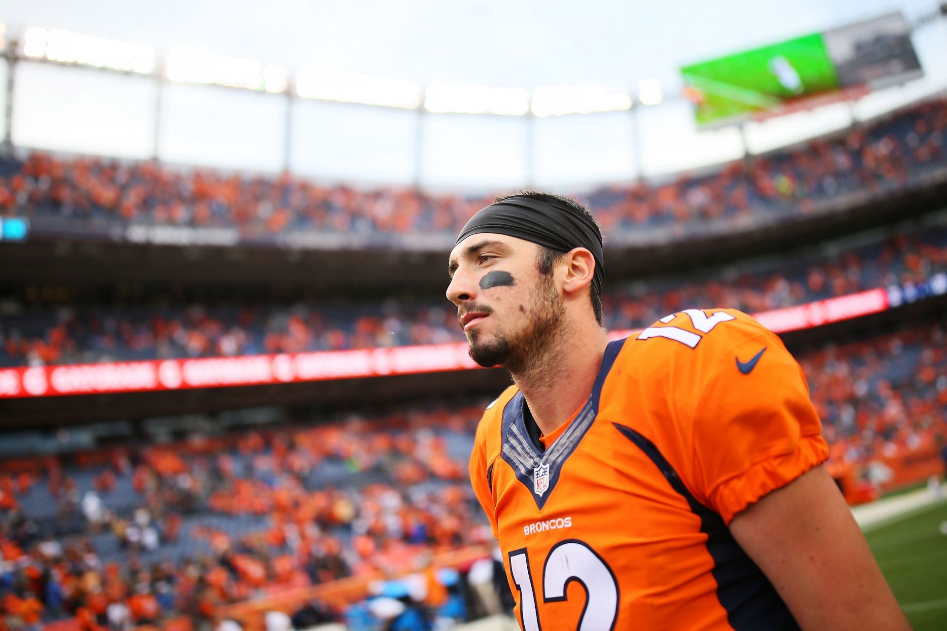 Paxton Lynch, now repping the Michigan Panthers, seen as a Denver Bronco (Photo: Getty)