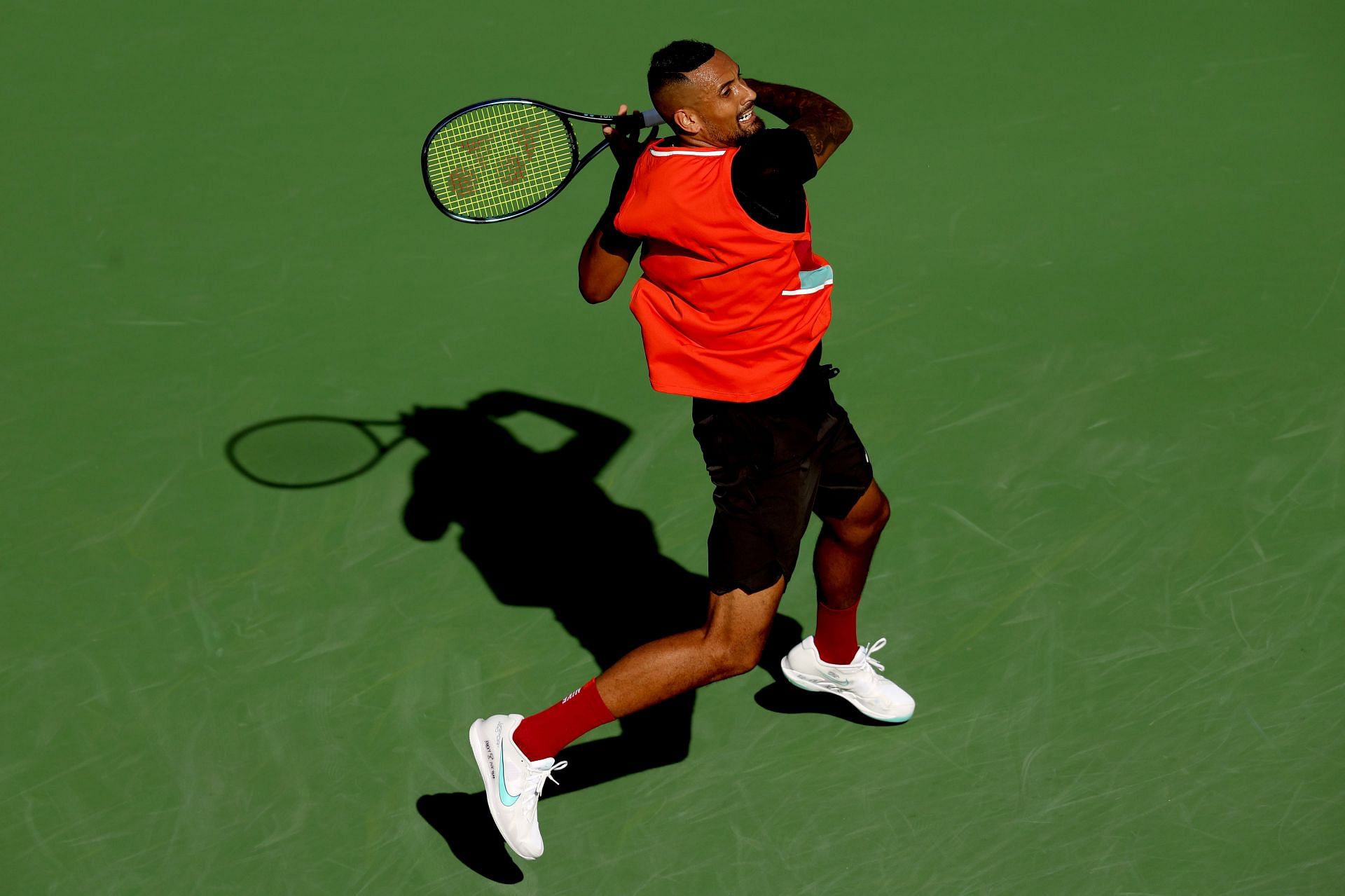 Nick Kyrgios in action at the BNP Paribas Open