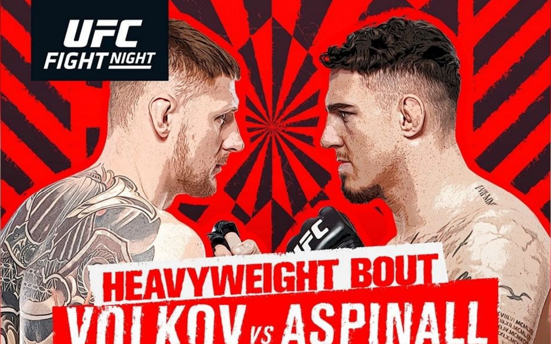 UFC Fight Night Volkov vs. Aspinall poster (Image courtesy of @ufc ig)