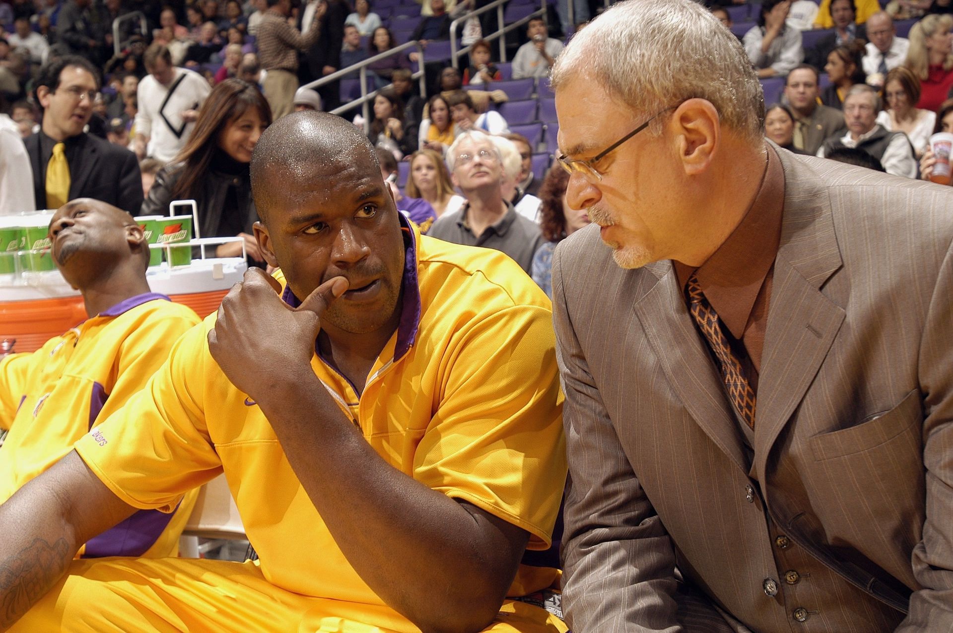Shaquille O&#039;Neal and Phil Jackson. (Photo: GQ Magazine)