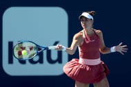 Bencic in action at the 2022 Miami Open