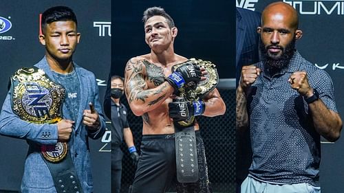 Rodtang Jitmuangnon (left), Thanh Le (center), Demetrious Johnson (right) [Photo Credits: ONE Championship]