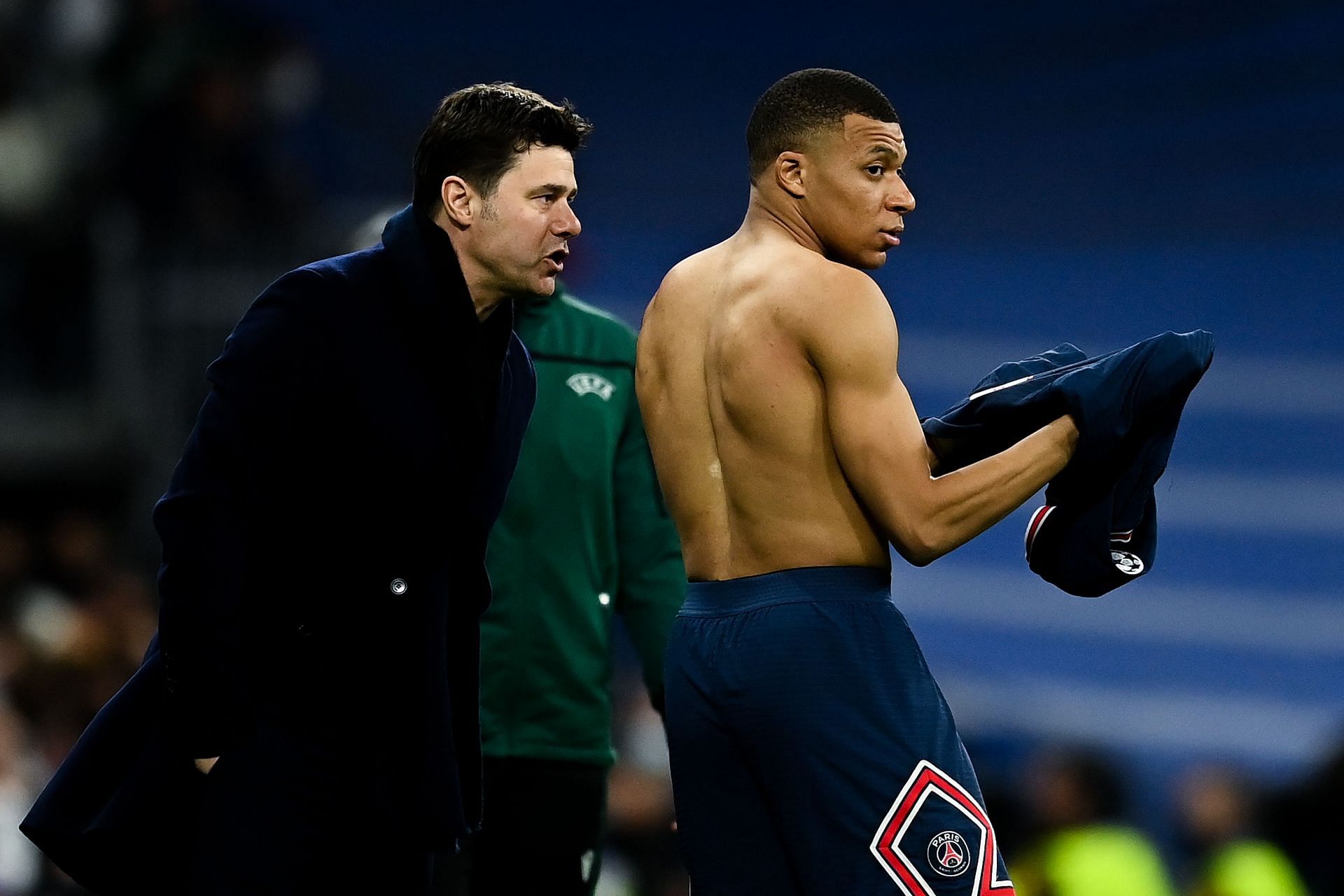 Both Pochettino (left) and Mbappe (right) look close to exiting PSG
