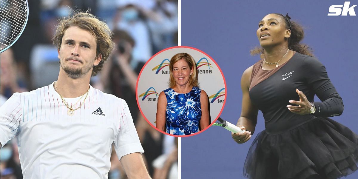 Chris Evert is of the opinion Serena Williams would have copped a bigger punishment that Alexander Zverev