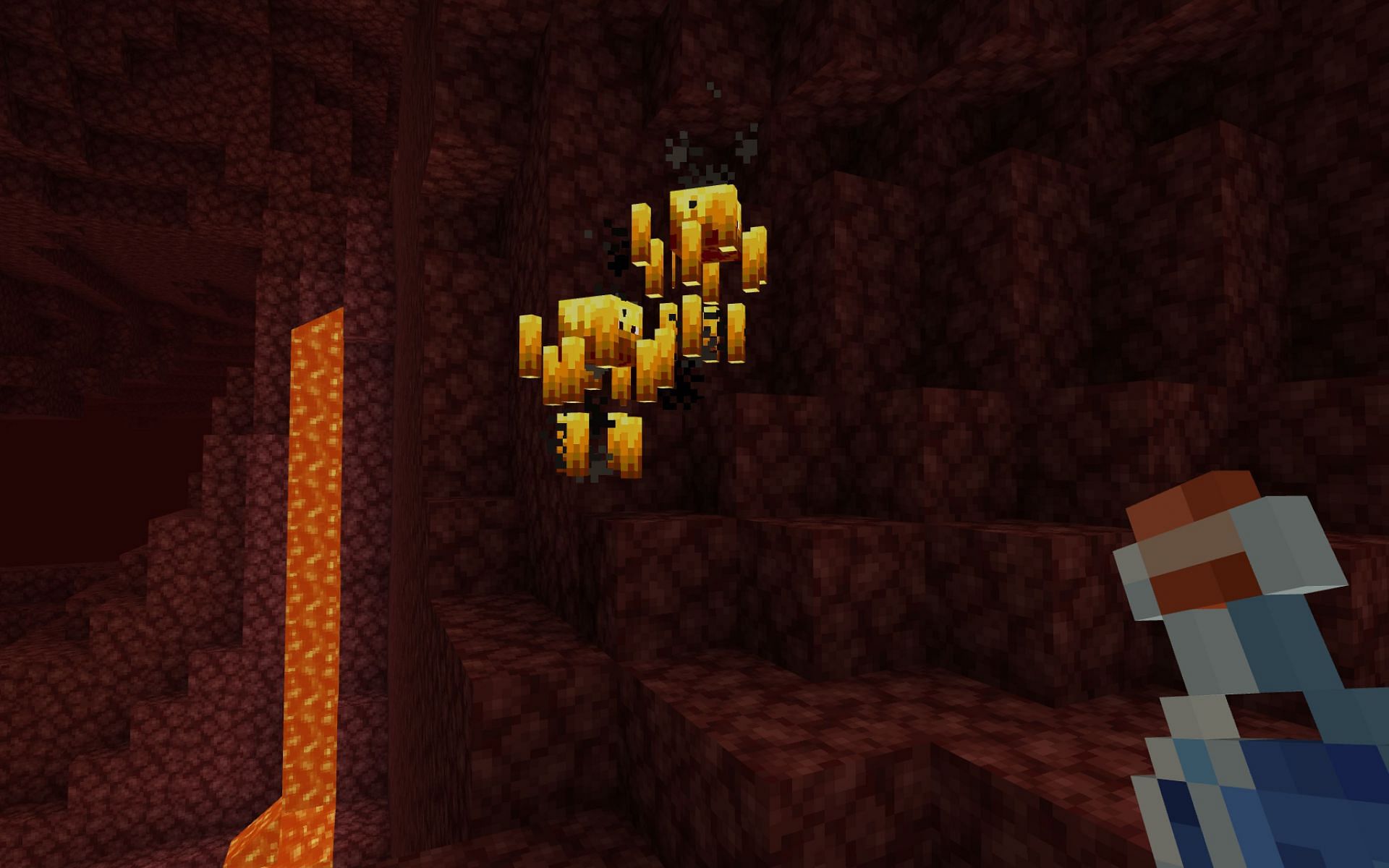 Players can collect blaze rods from blazes in order to make blaze powder (Image via Minecraft)
