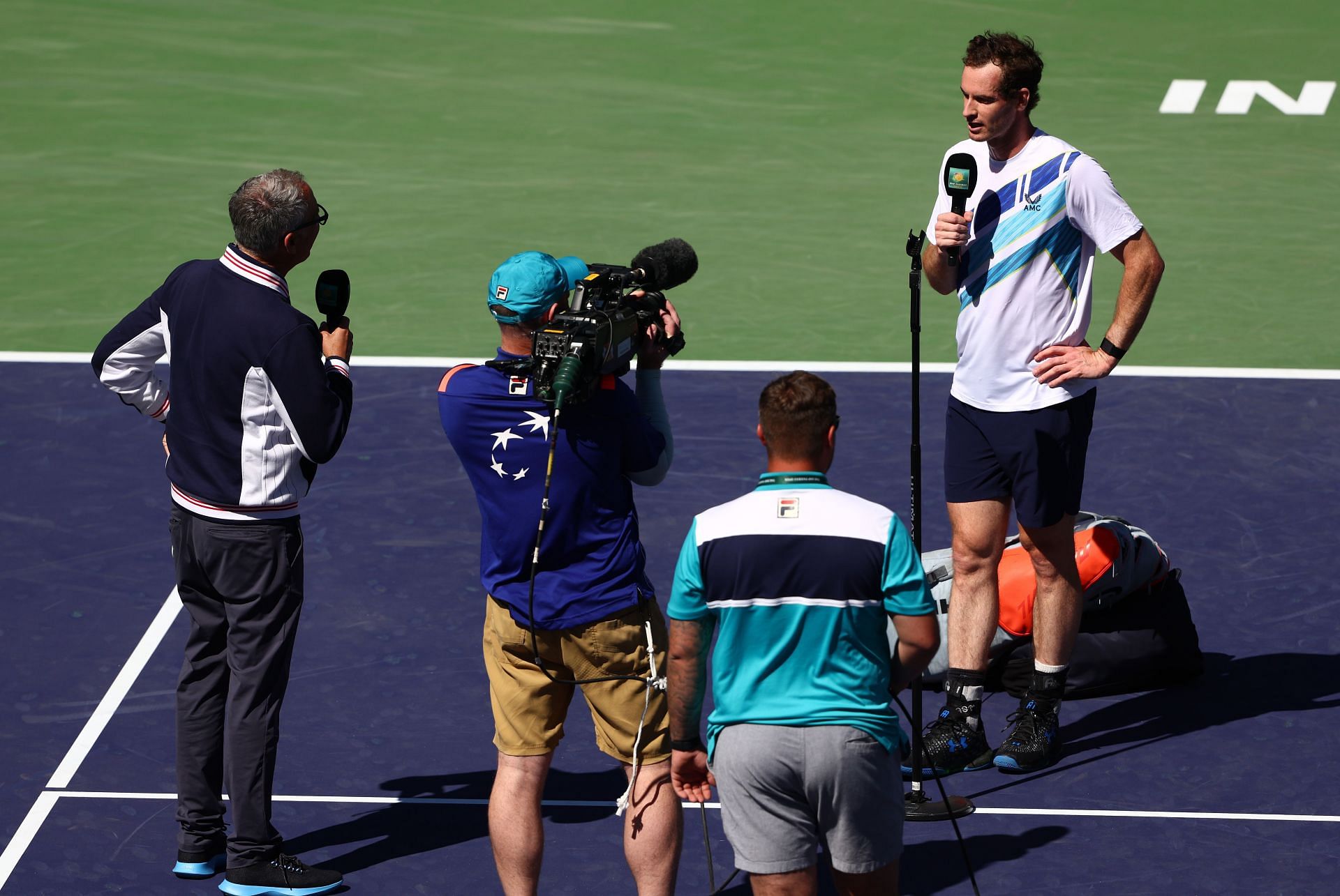 Murray after his 700th win at the 2022 BNP Paribas Open.