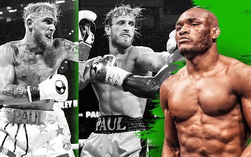 Jake Paul (left), Logan Paul (center) & Kamaru Usman (right) [Image Credits- @usman84kg on Instagram]