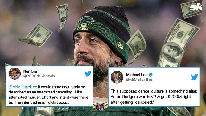 "Aaron Rodgers won MVP & $200M after getting canceled" - NFL fans react to Aaron Rodgers' massive new contract with Packers