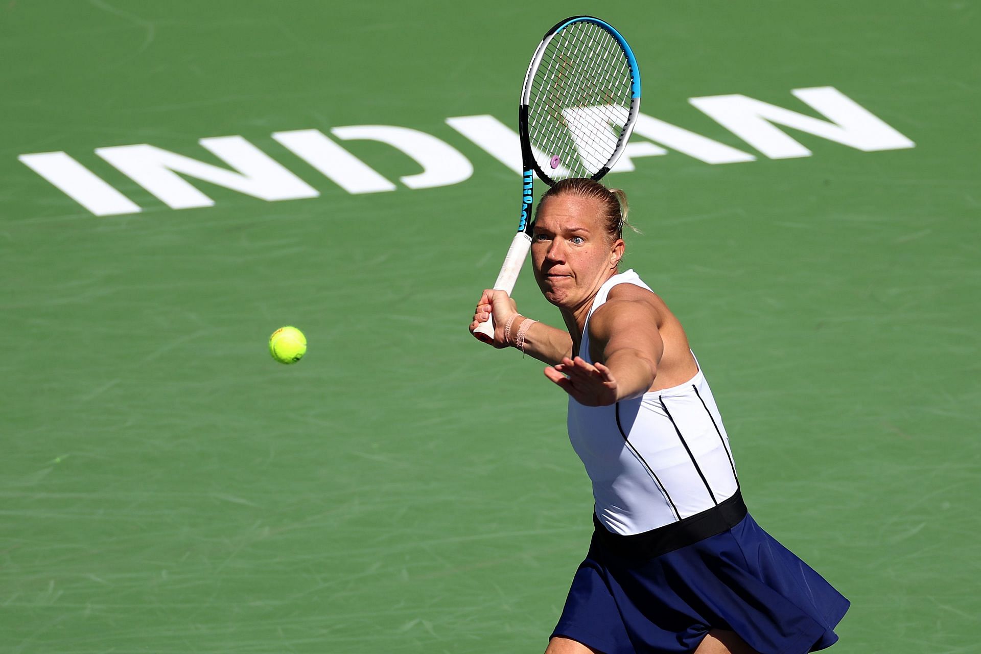 Kaia Kanepi won her opening match in straight sets.