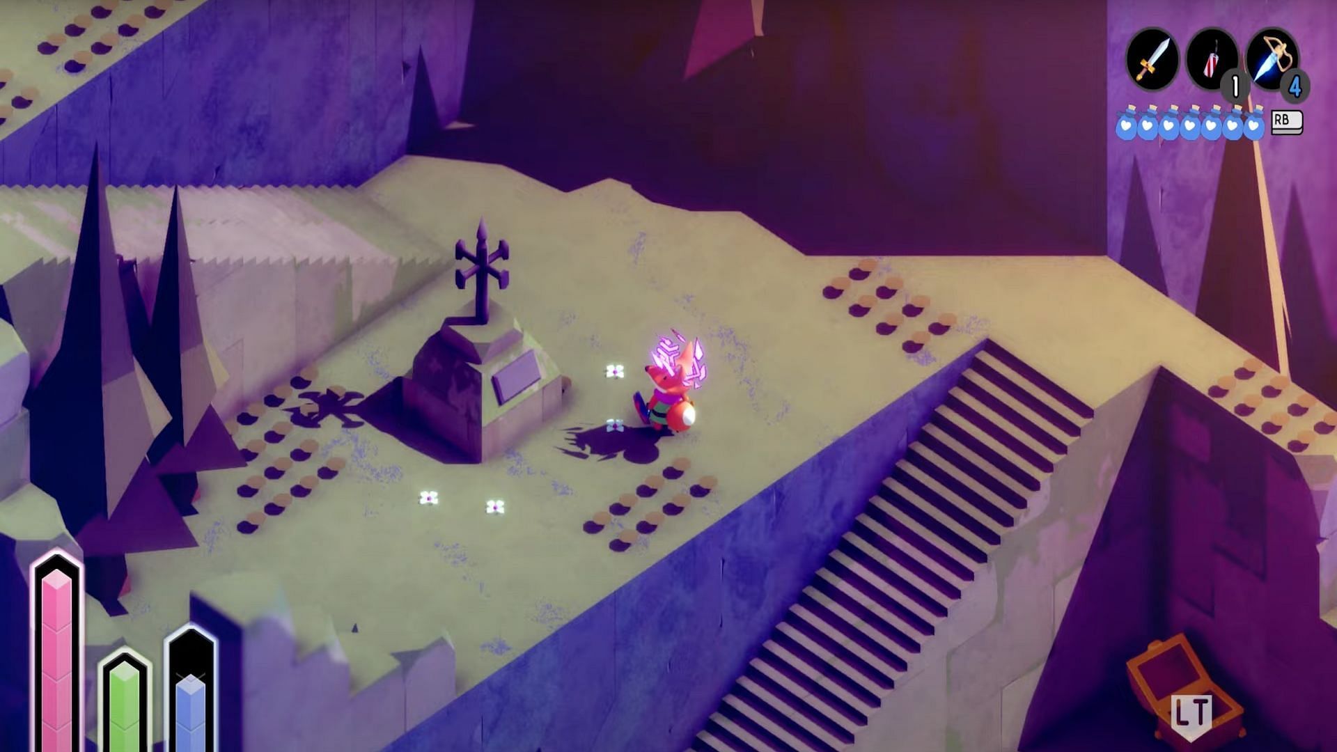 Players of Tunic will need to use their compass to decipher the clues in this puzzle (Image via BattleBunny/YouTube)