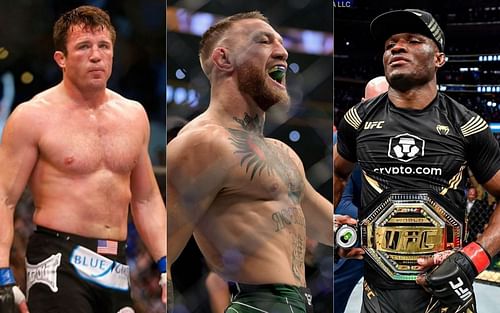 Chael Sonnen (left), Conor McGregor (middle) and Kamaru Usman (right) [Image credits: Getty & @usman84kg on Instagram]