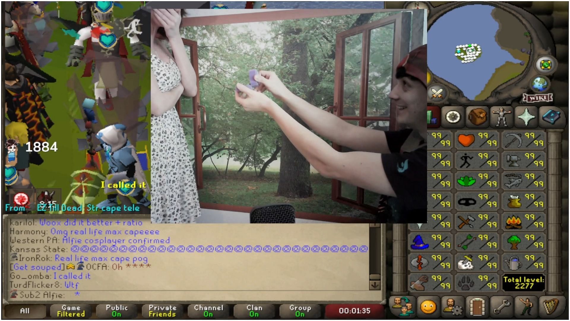 Old School RuneScape streamer Alfie proposed to his girlfriend (Image via Twitch)