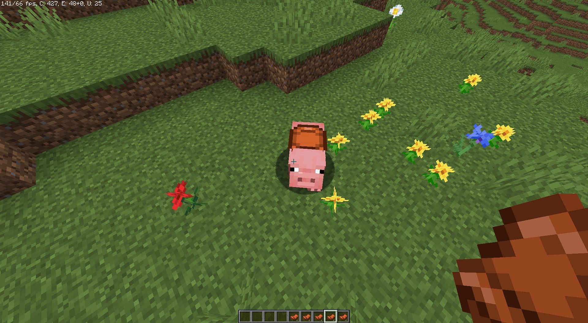 Pigs can be ridden (Image via Minecraft)