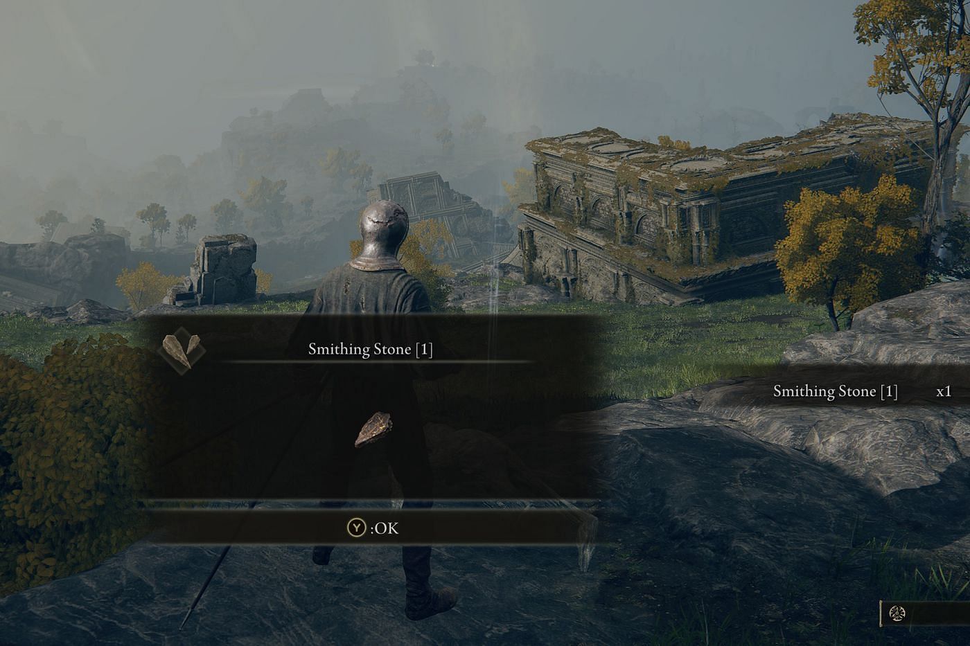 A player has found a Smithing Stone (Image via FromSoftware Inc.)