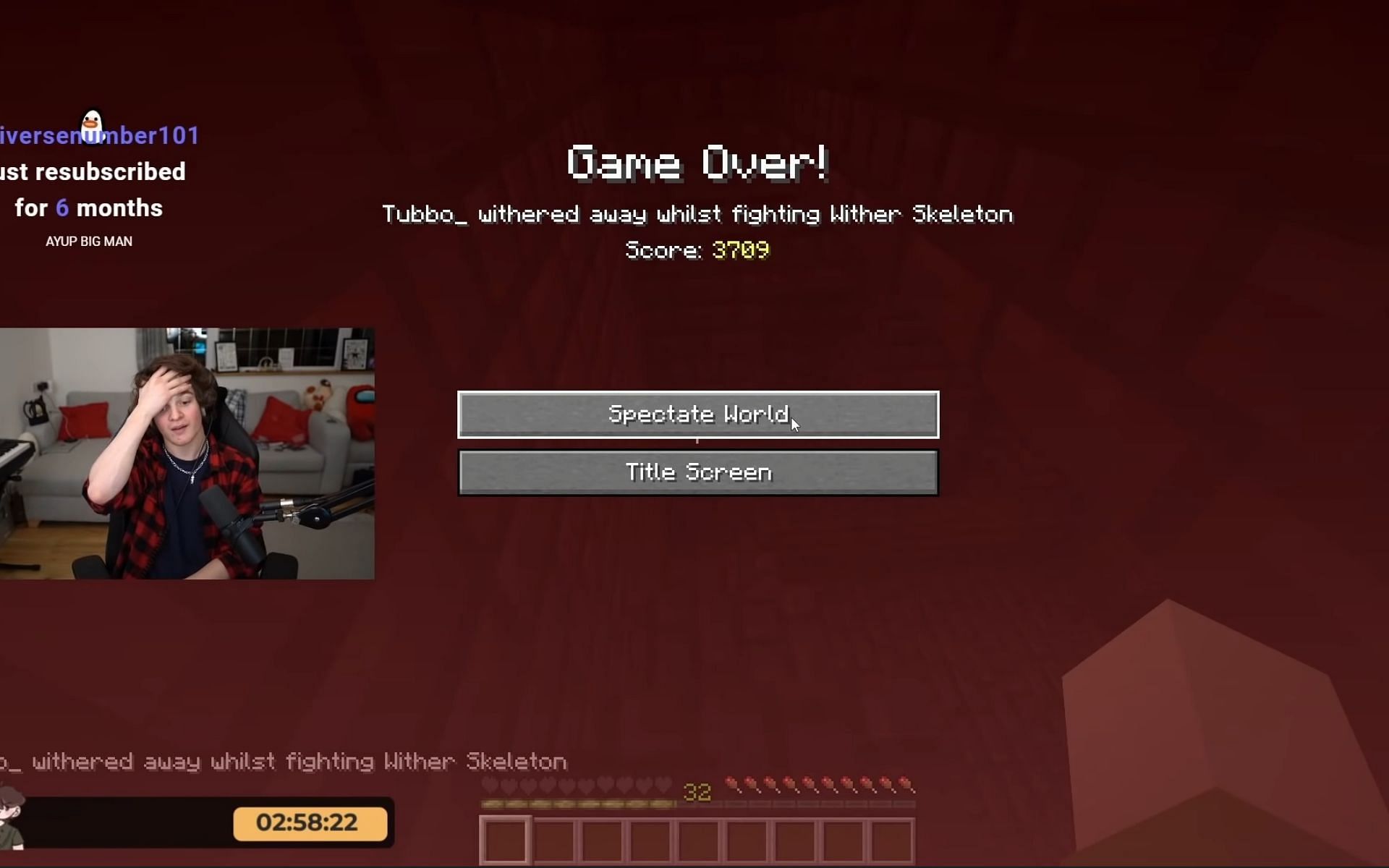 Minecraft star dies in his hardcore SMP world (Image via Canooon YouTube)