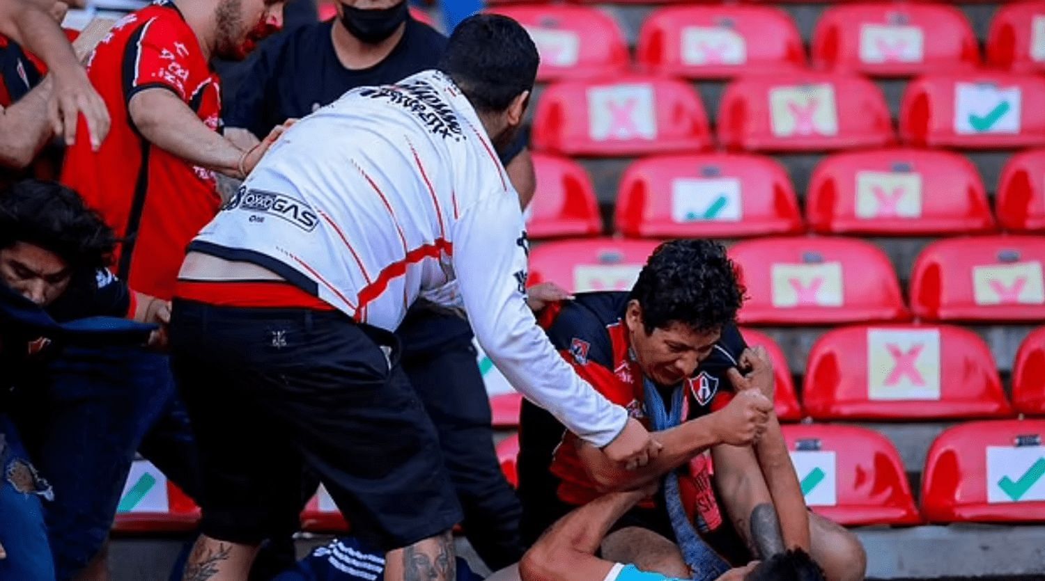 Five Mexican officials suspended over massive brawl among fans at soccer  match