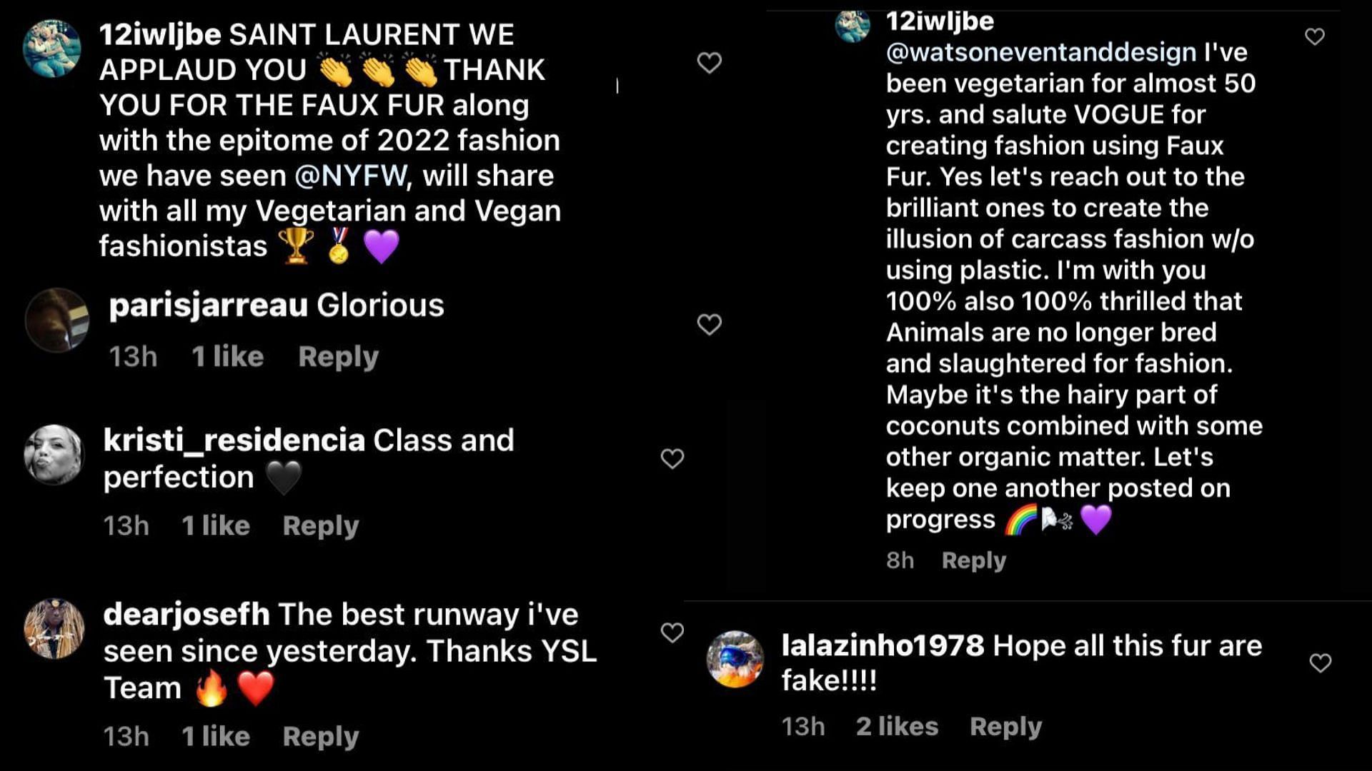 Netizens reacted to YSL&#039;s Fall Winter 2022 collection (Image via Instagram/VogueFrance)