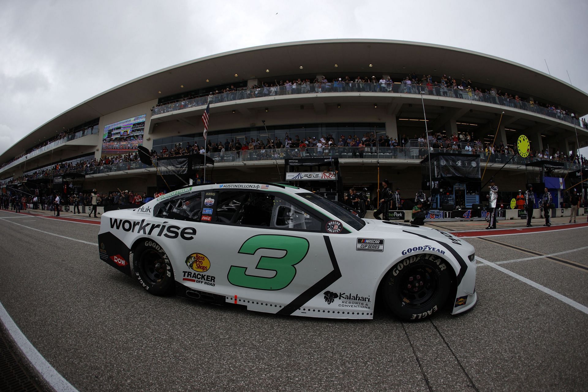 Austin Dillon drives in the pit lane during 2021 EchoPark Texas Grand Prix at Circuit of The Americas (Photo by Chris Graythen/Getty Images)