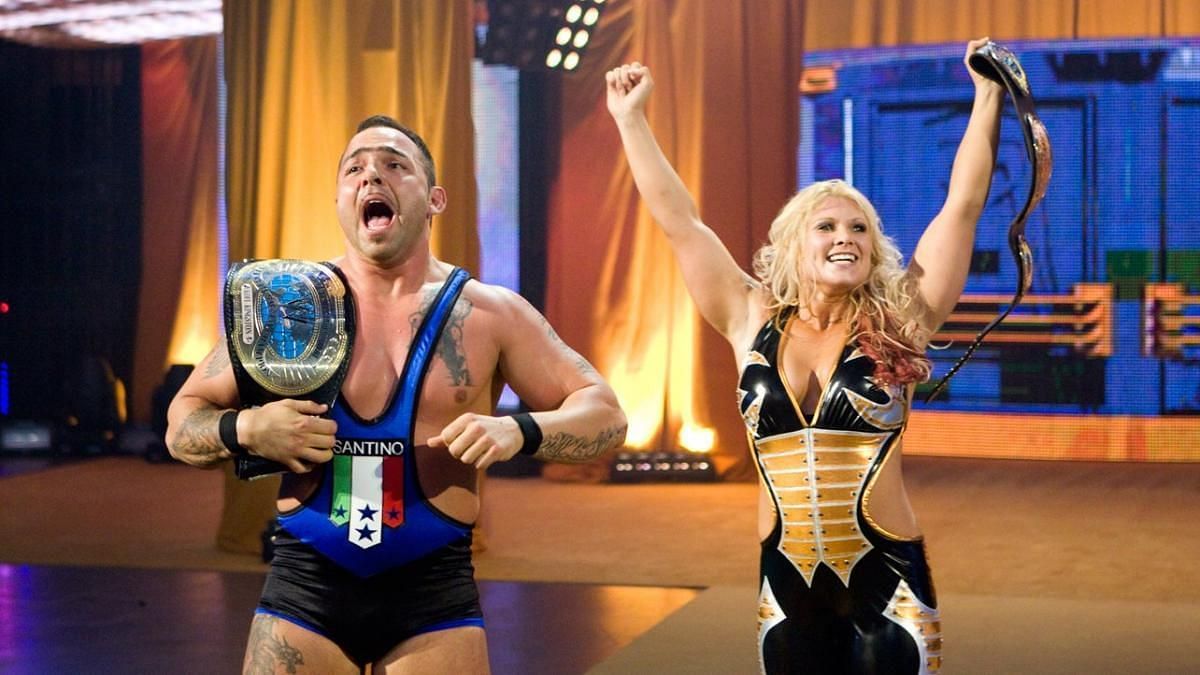 Beth Pheonix and Santino Marella leave Summerslam 2008 with the Women&#039;s and IC titles