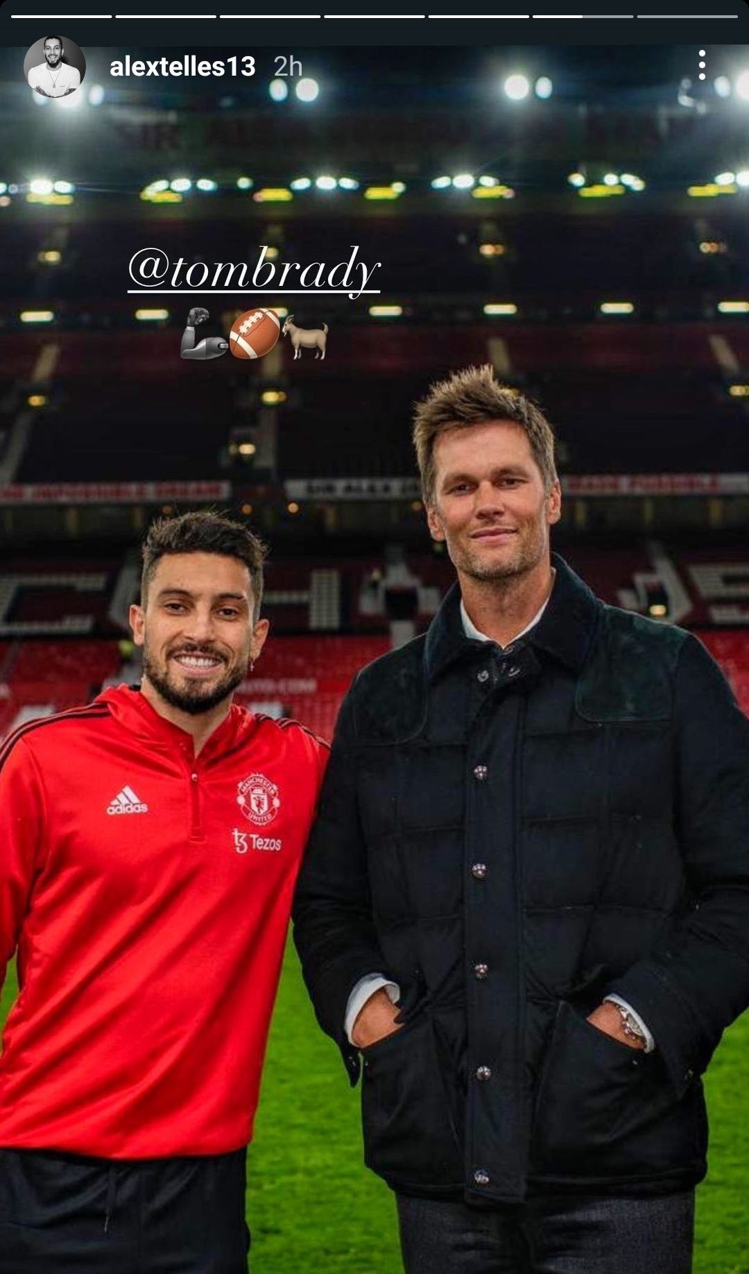 Manchester United's Alex Telles with Brady | Image Credit: Alex Telles/Instagram