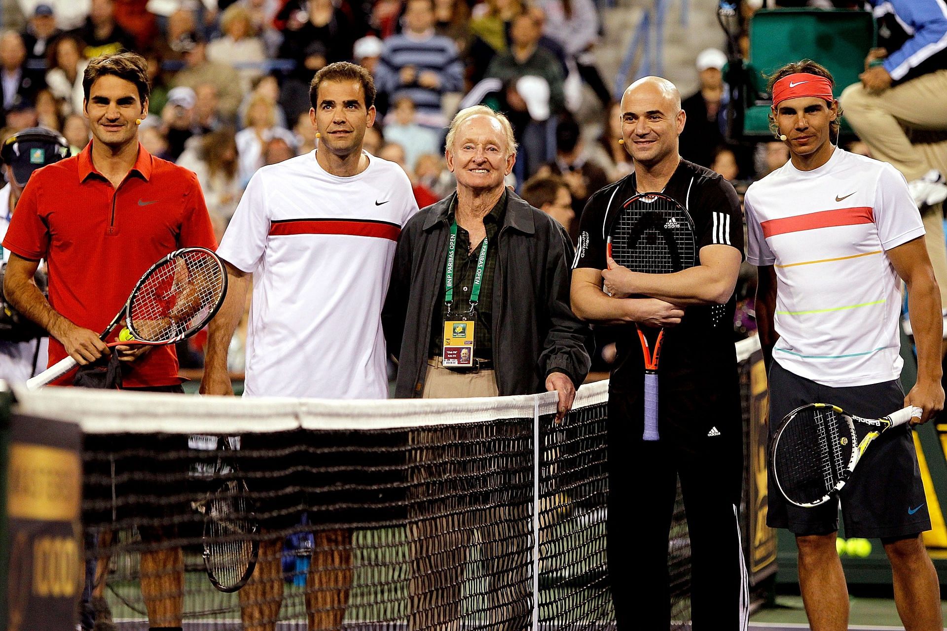 When Roger Federer and Pete Sampras played doubles match against Rafael ...