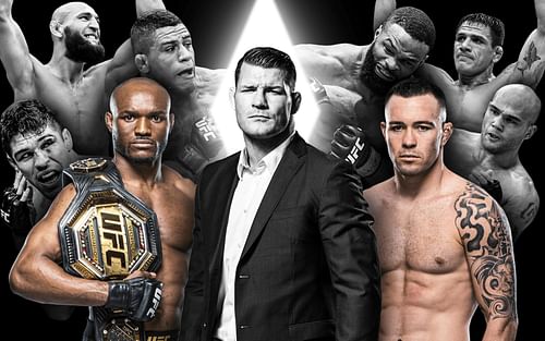 Kamaru Usman (left), Michael Bisping (center) & Colby Covington (right) [Image Credits- UFC.com]