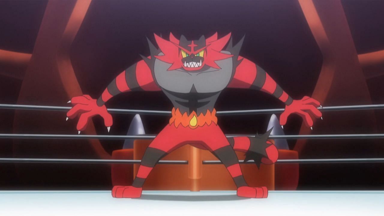 Incineroar as it appears in the anime (Image via The Pokemon Company)