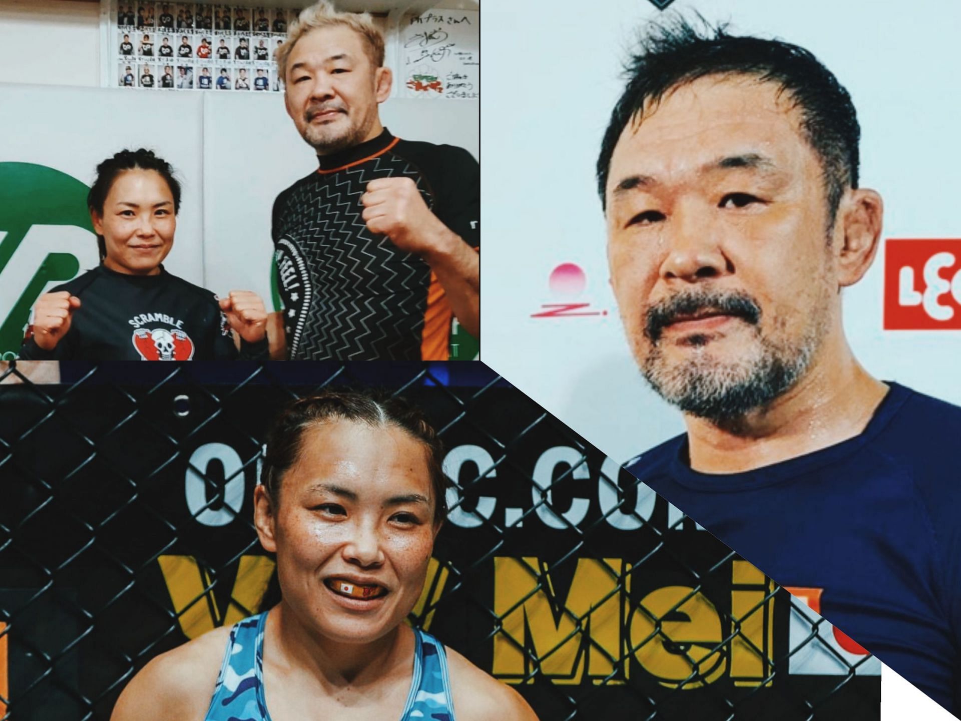 Mei Yamaguchi (bottom) and Kazushi Sakuraba (right). [Photo: ONE Championship]