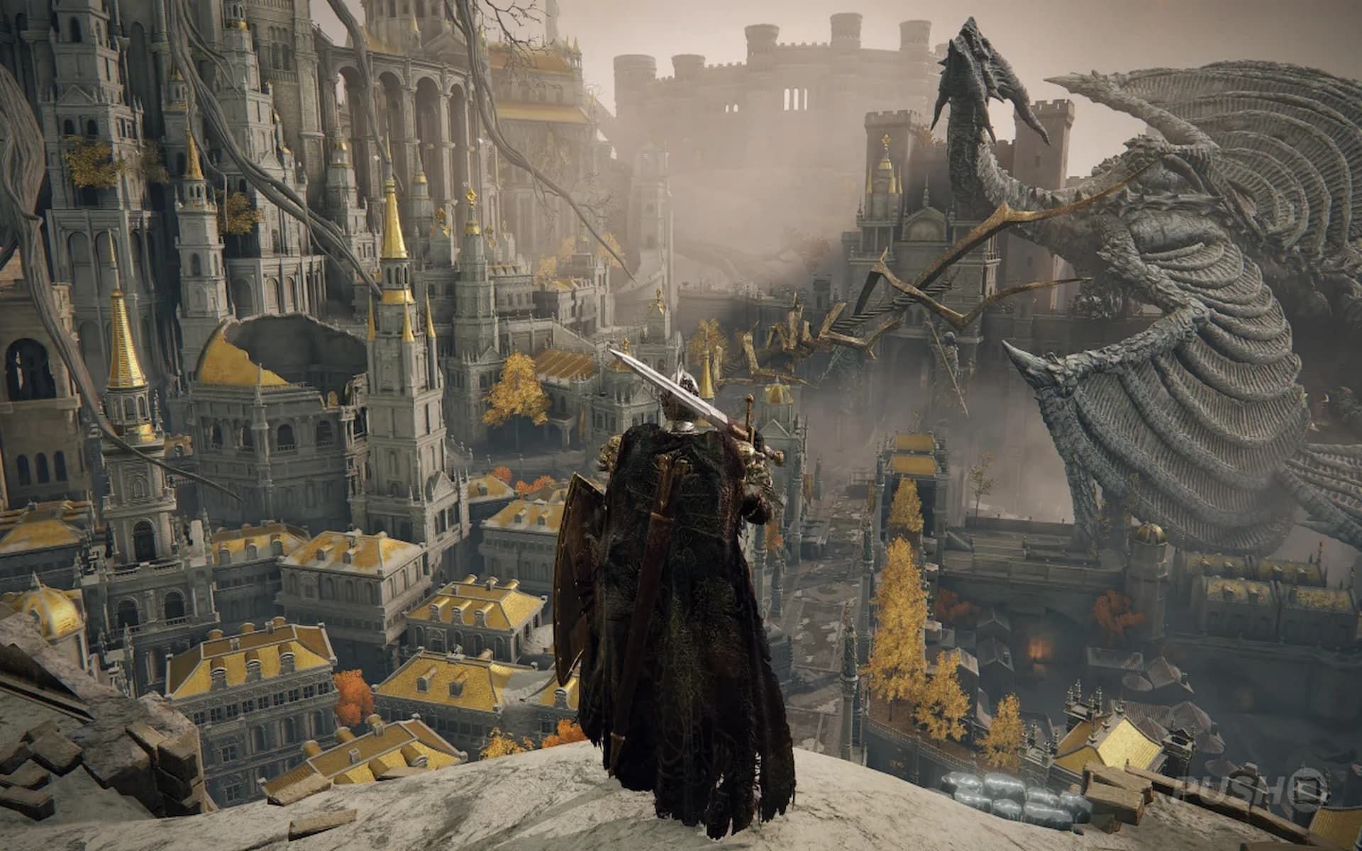 A player arrives at Leyndell, Royal Capital in Elden Ring (Image via FromSoftware Inc.)
