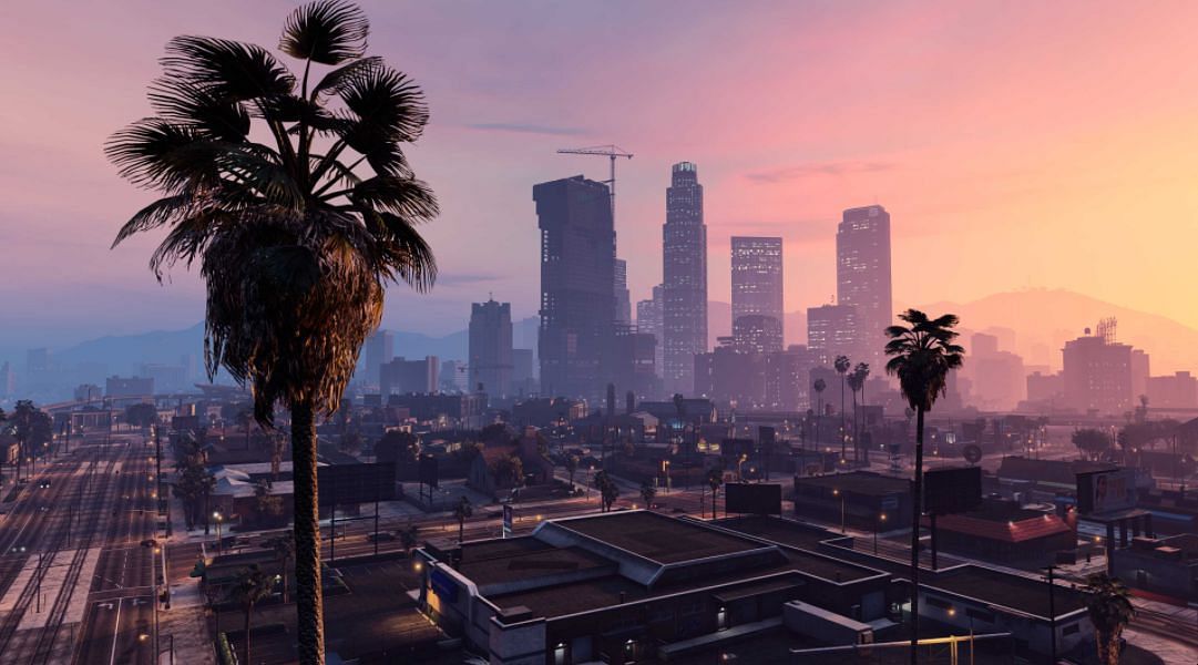 A sunset screenshot from the new version (Image via Rockstar Games)