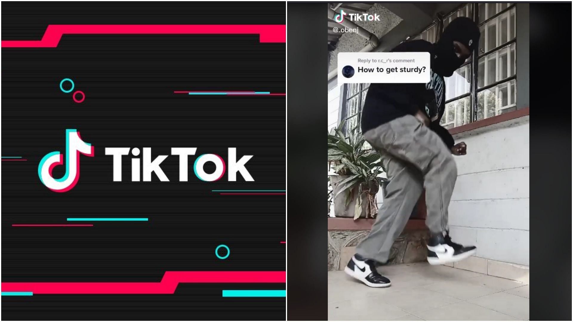 &quot;Get sturdy&quot; is the new dance challenge on social media (Image via @tiktok/Facebook and @.obenj/TikTok)