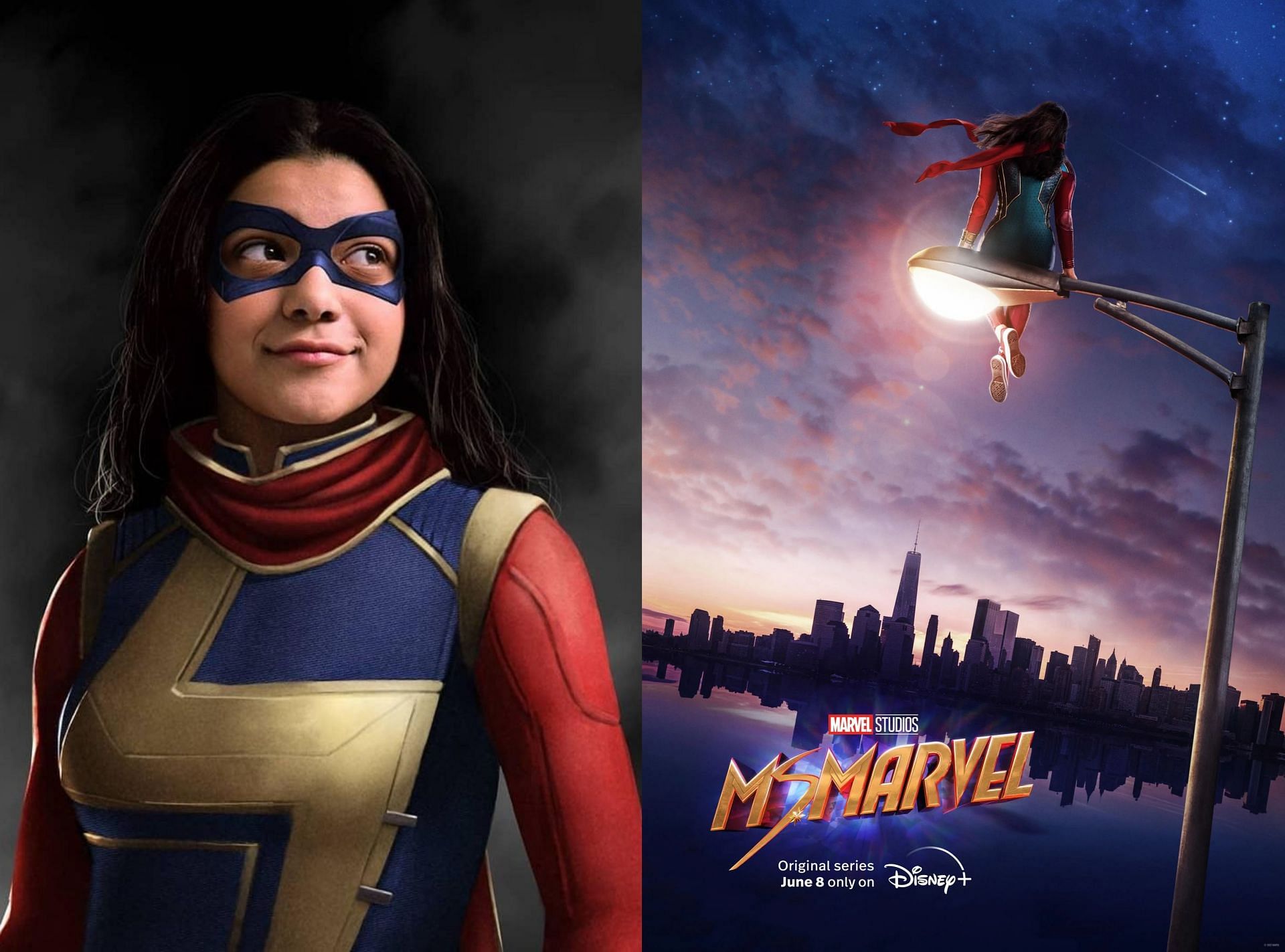 Ms. Marvel concept art and poster (Image via Jao Picart/Instagram, and Marvel Studios)