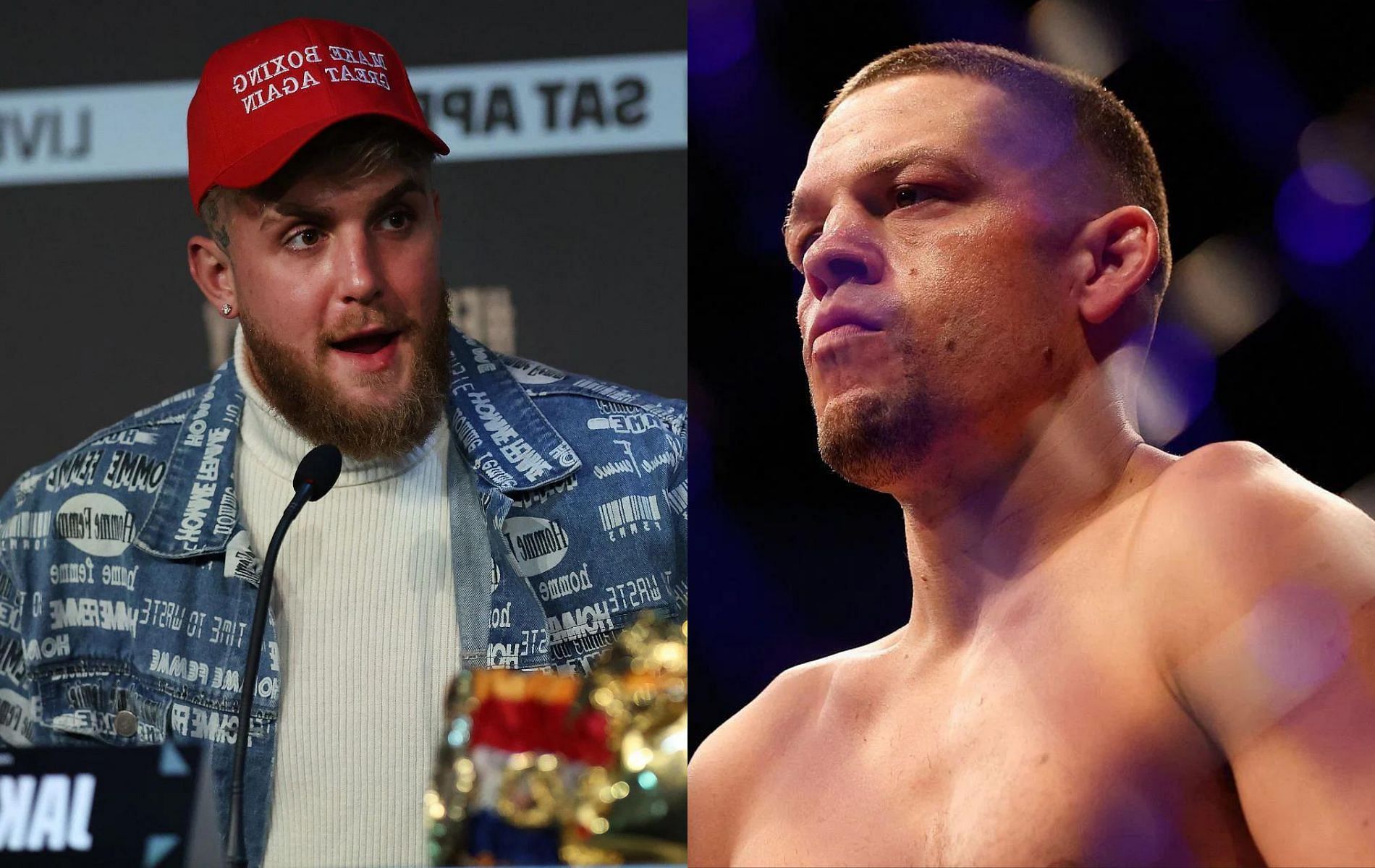 Jake Paul (left) &amp; Nate Diaz (right)