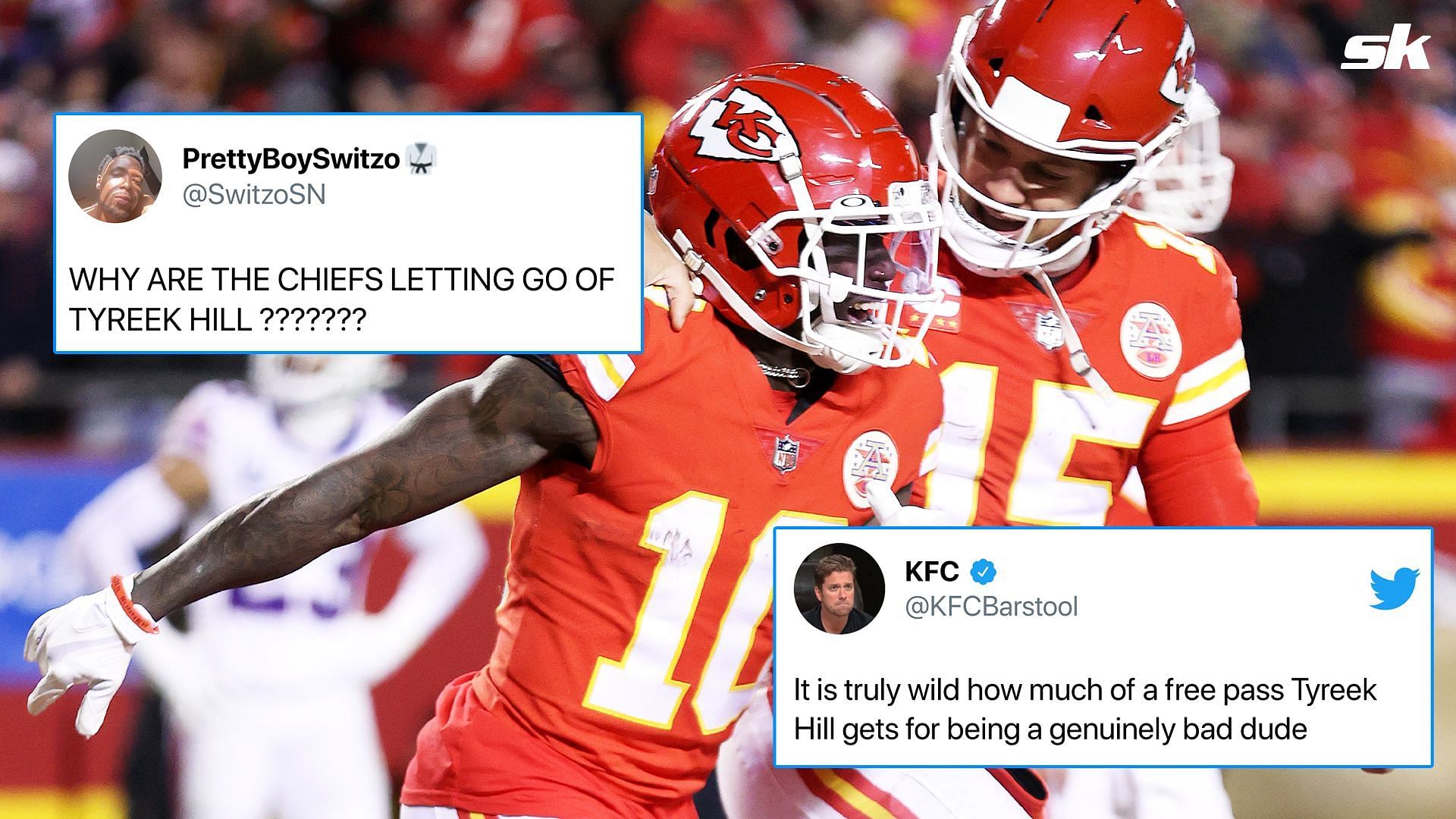 Tyreek Hill could be on the move from the Kansas City Chiefs