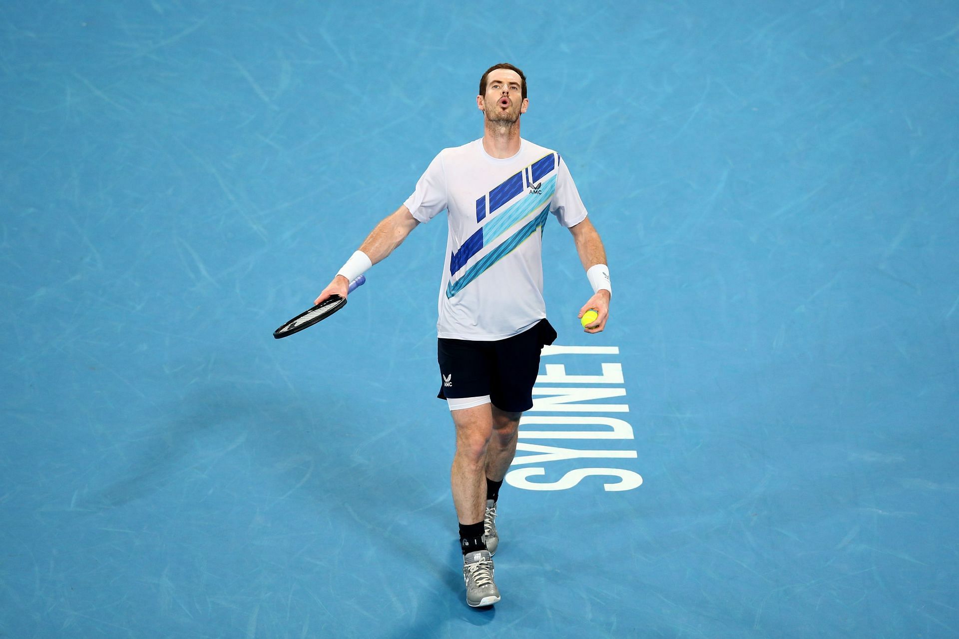 Andy Murray looks on at the 2022 Sydney Tennis Classic