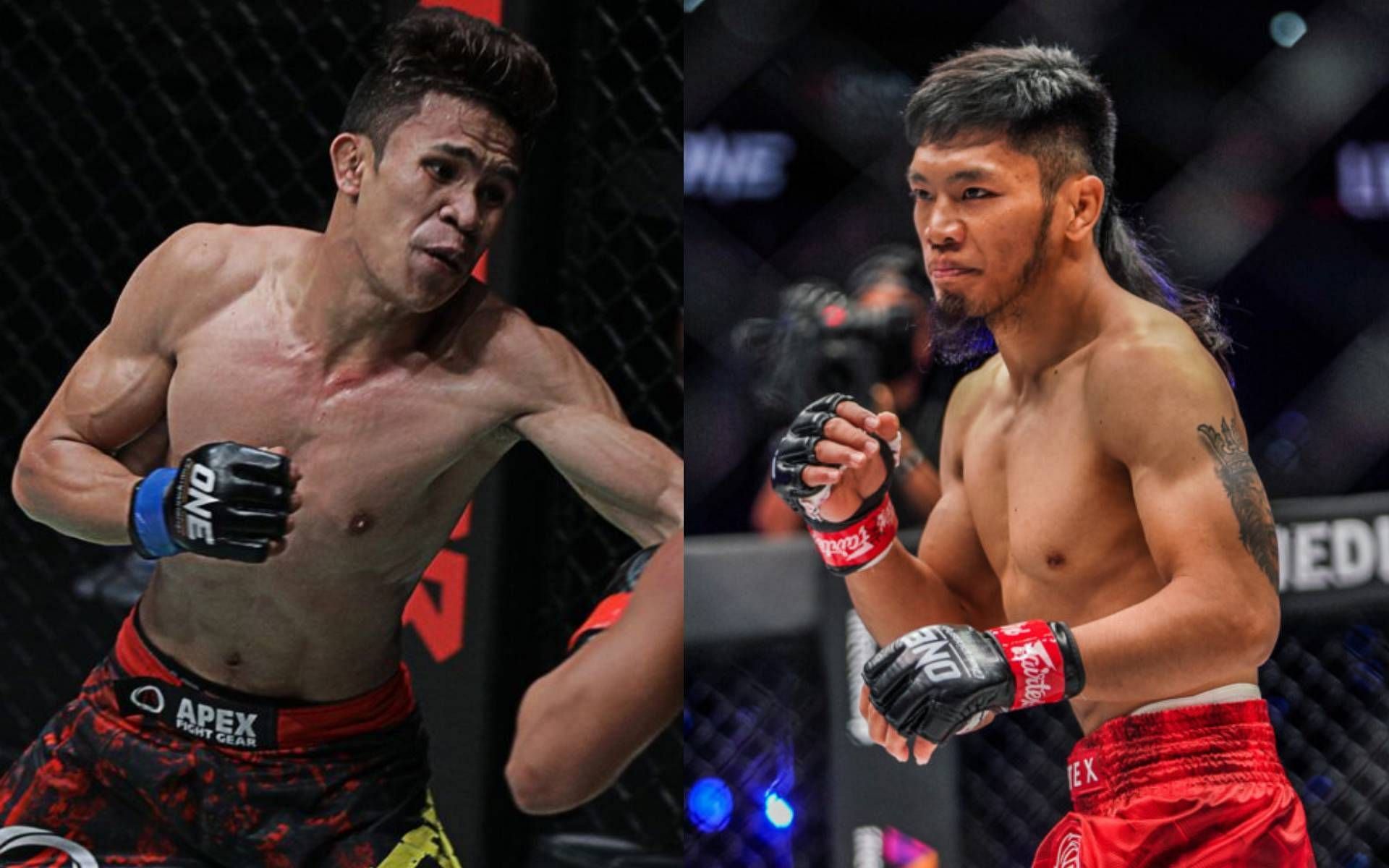 Jeremy Miado (left) expects to get a $50,000 bonus from ONE Championship CEO Chatri Sityodtong in his ONE X fight against Lito Adiwang (right). [Photos: ONE Championship]