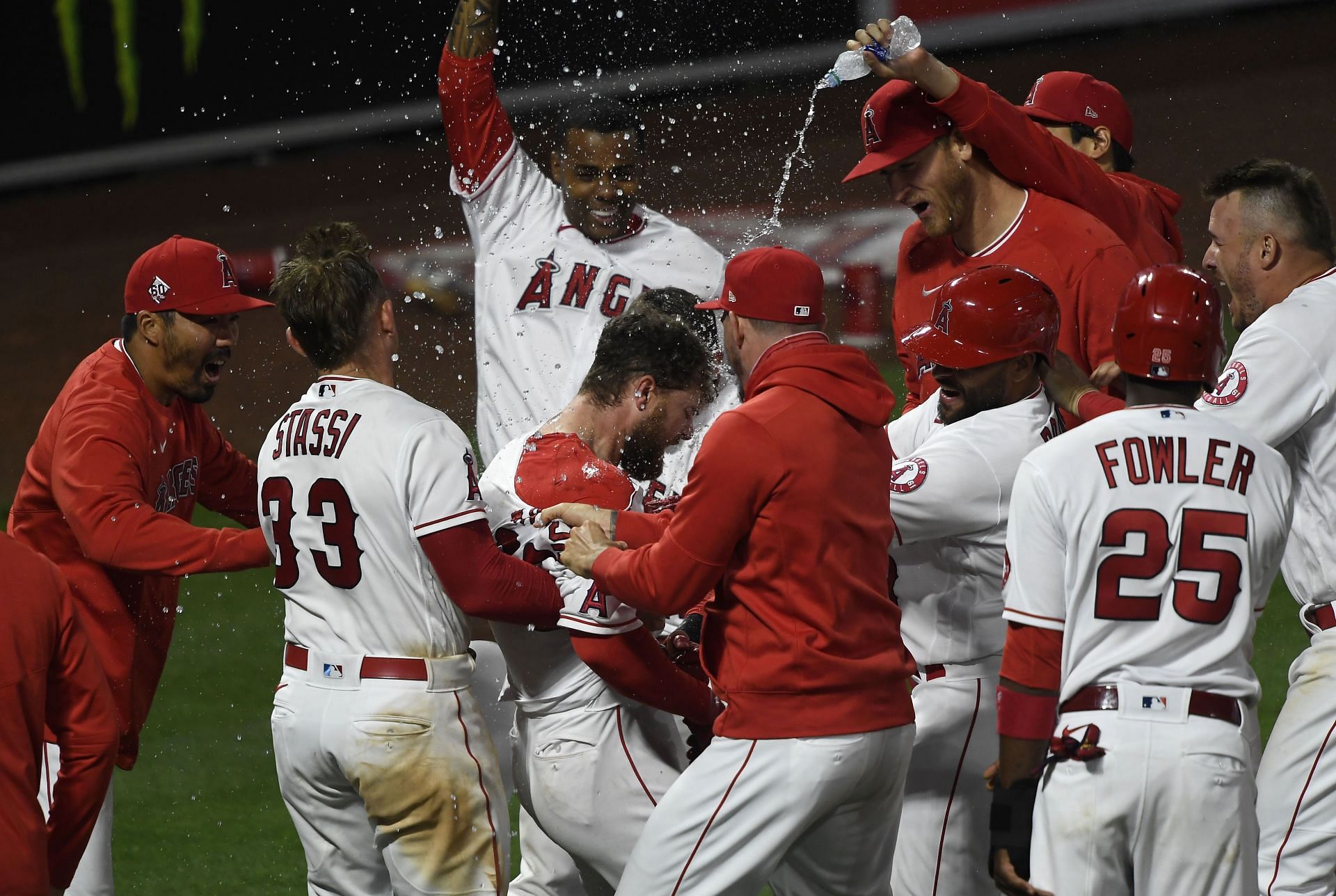 The Angels celbrating a win