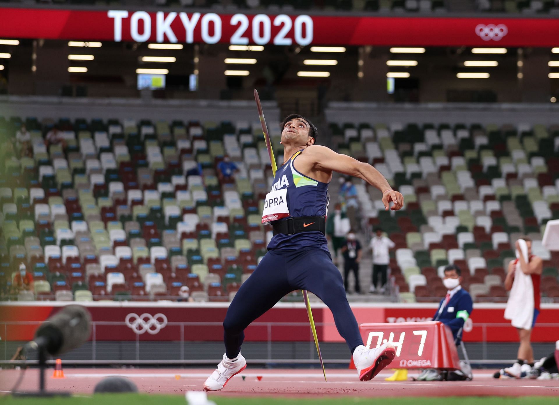 Athletics - Olympics 2021: Neeraj Chopra during the finals (P.C: Getty Images)