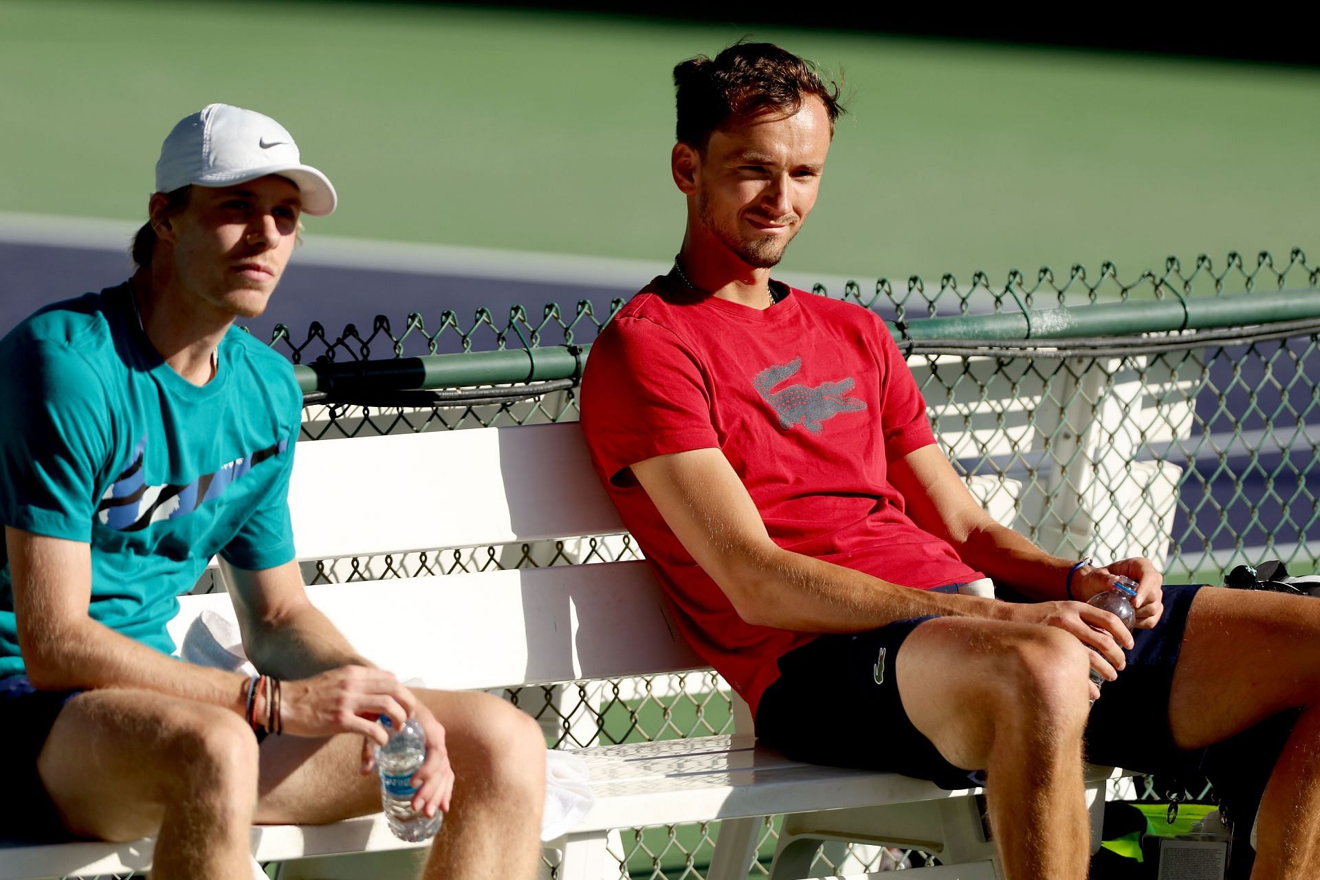 Daniil Medvedev (R) is the top seed at the Indian Wells Masters
