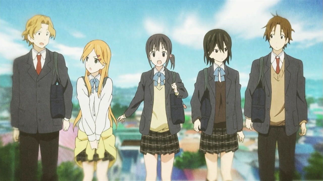 All the five main characters of the anime &quot;Kokoro Connect&quot; (Image via Silver Link)